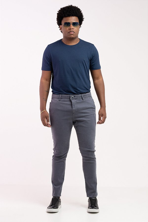 Calça Alfaiataria Pataloo Slim Fosca Skinny Spinning Grafite
