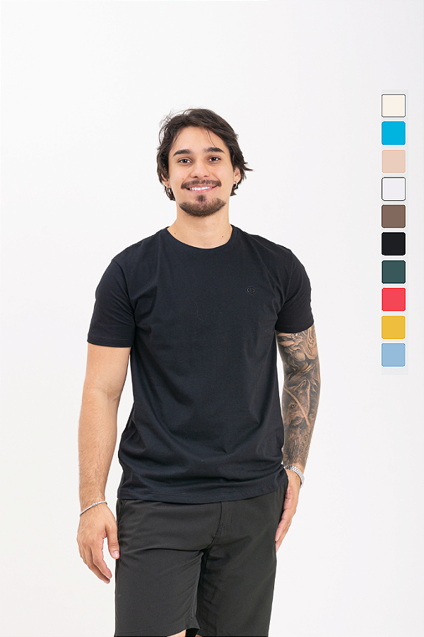 Camiseta Masculina Básica 100% Algodão Regular PATALOO