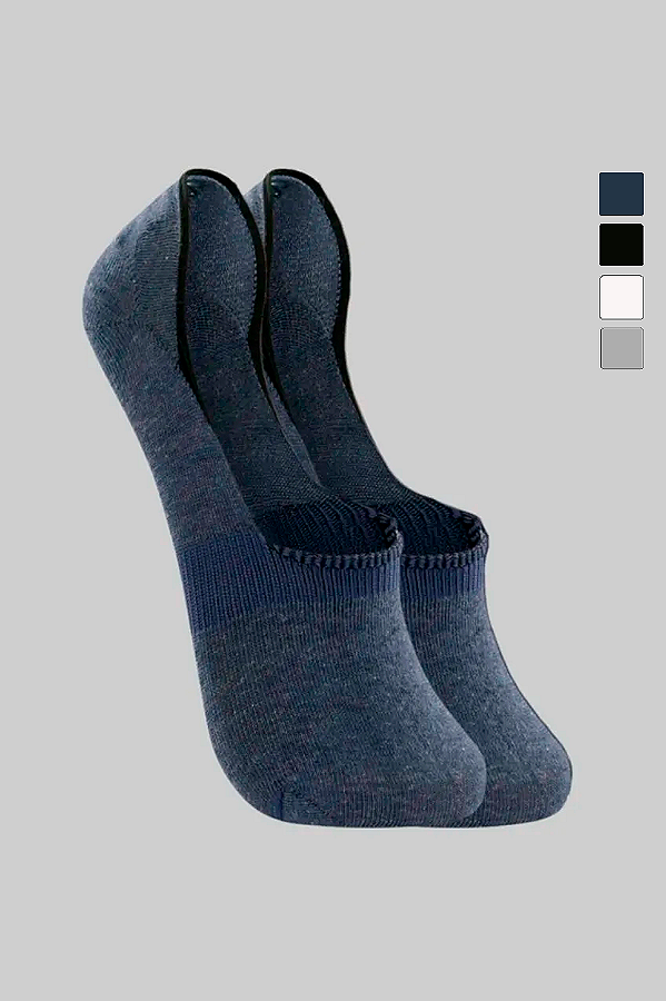 Meia Invisível Masculina Algodão Antiderrapante Lupo
