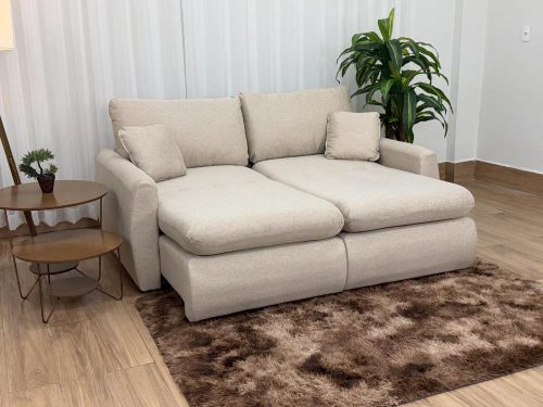 Sofá Cama Retrátil Reclinável Amaranto 2.30m Mod.100 – Bege Linho