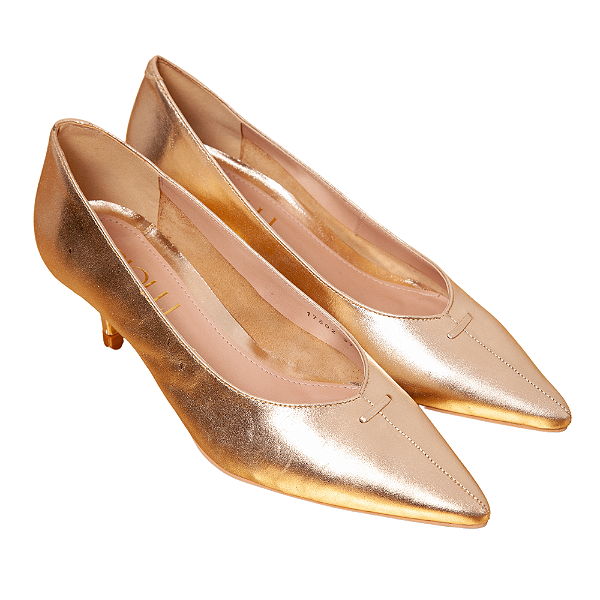 Scarpin Sabrina Metalizado Dourado