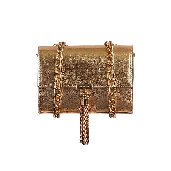 Mini Bag Metalic Luiza Barcelos dourada