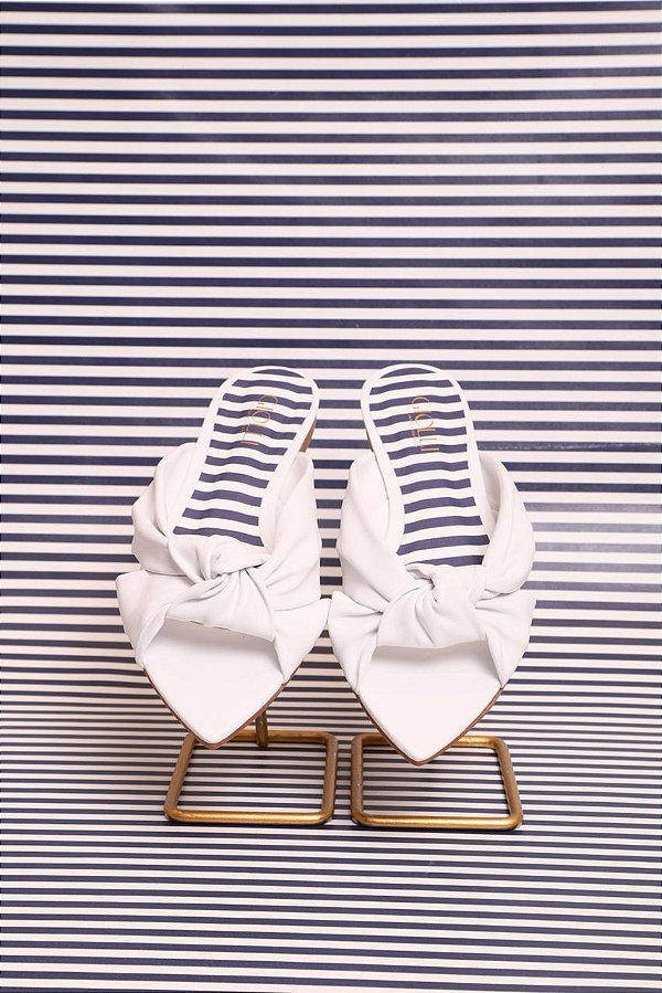 Rasteira Leila Navy branca