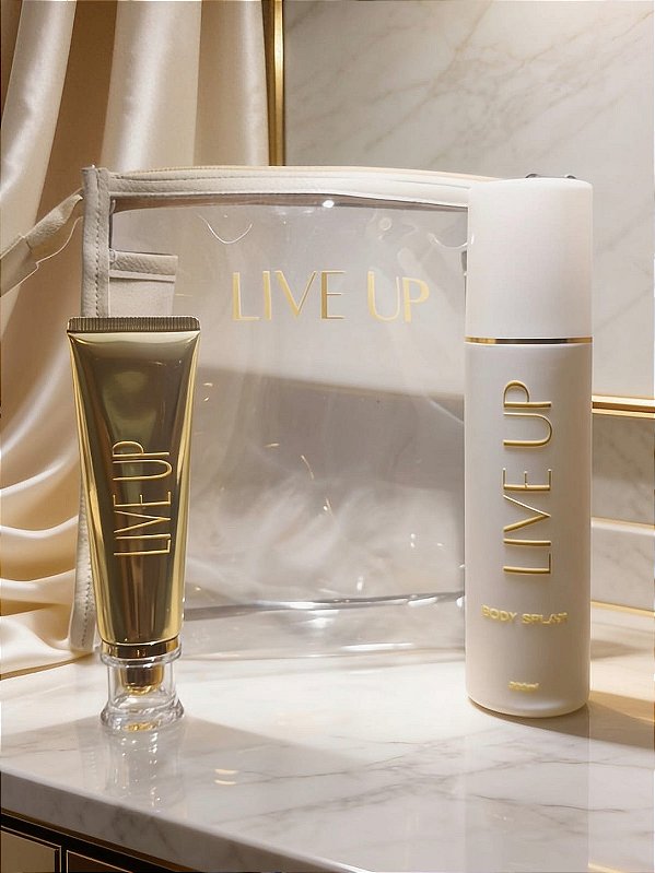 Kit Body Splash LIVE UP + creme de mãos + necessaire