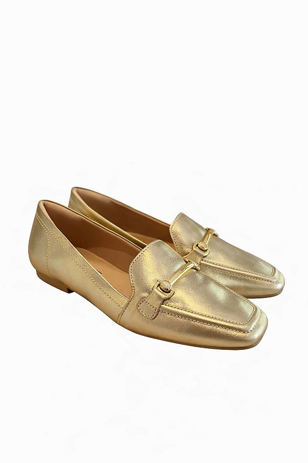 Mocassim Basic Comfort Dourado