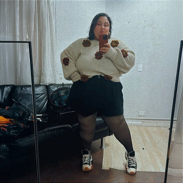 Shorts de Ryca Plus Size Chic Plissado