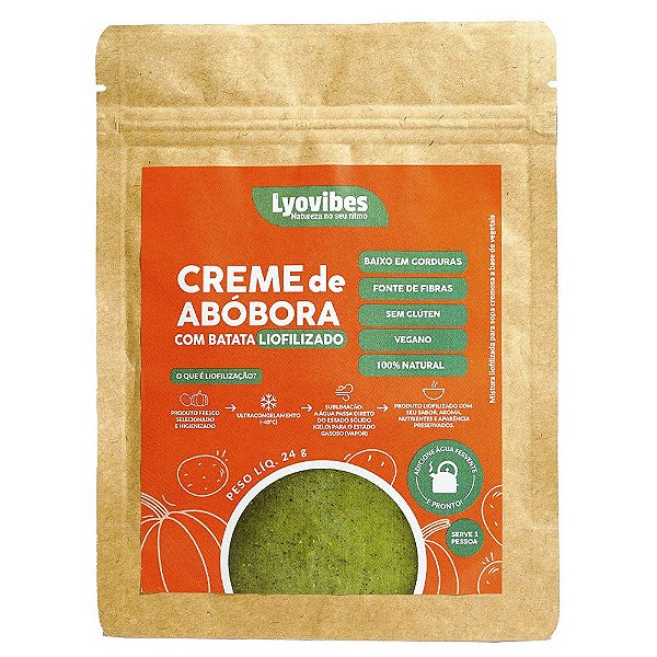 Comida Liofilizada Creme De Abóbora Com Batata Lyovibes