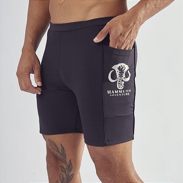 Shorts de compressão Masculino Running com Bolso de Emana® Mammuth Adventure UV50+