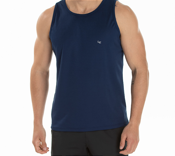 Regata Dry Fit Azul Marinho Proteção UV 30+