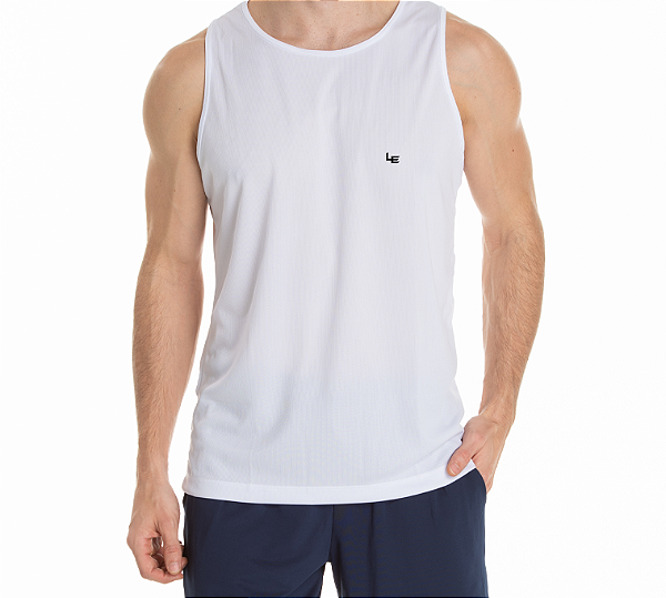 Regata Dry Fit Branca Proteção UV 30+