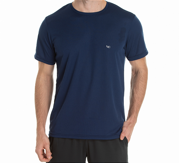 Camisa dry fit Azul Marinho lobato esportes Proteção UV 30+