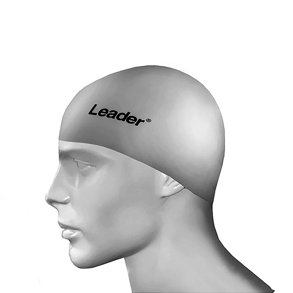 Touca de Silicone Para Natação Leader  Prata