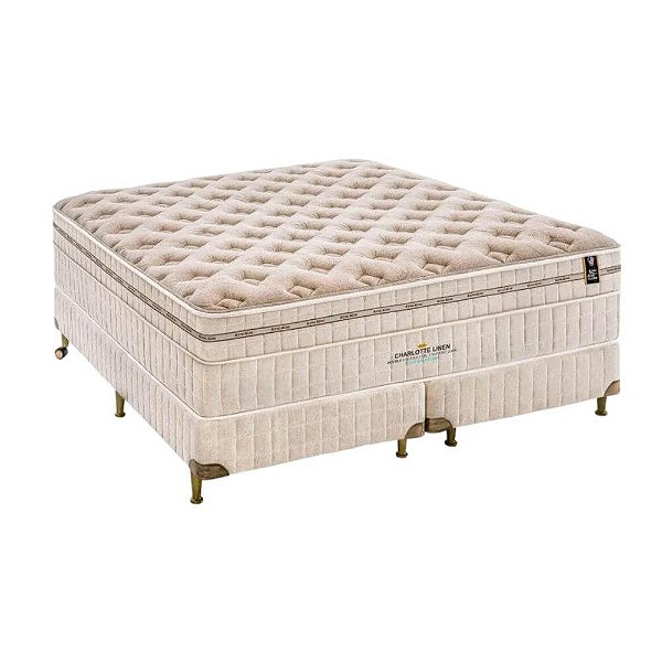 Cama Box com Colchão King Size King Koil Charlotte Linen - 193x203