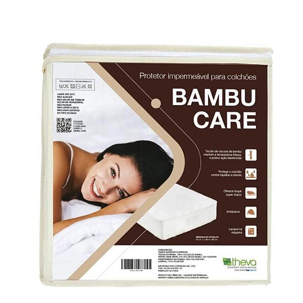 Protetor de Colchão Queen Bambu Care Impermeável Theva - 158x198