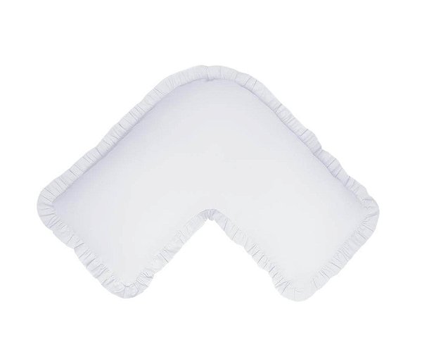 Capa Travesseiro Veet Adulto Branca Babado Liso
