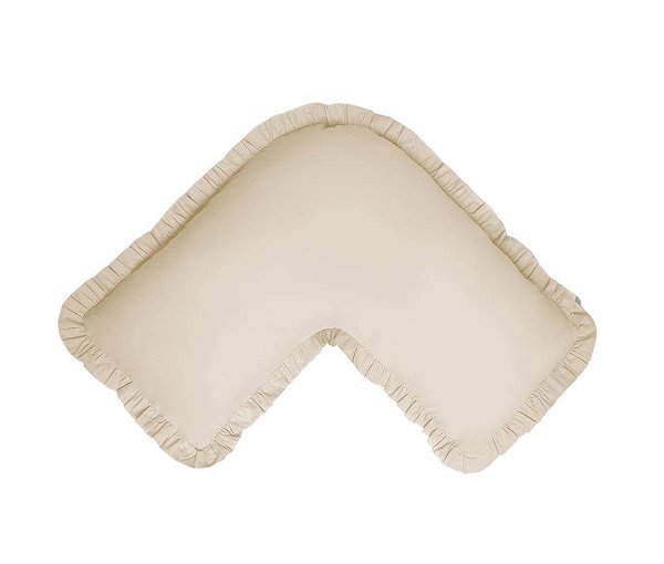 Capa Travesseiro Veet Adulto Creme Babado Liso