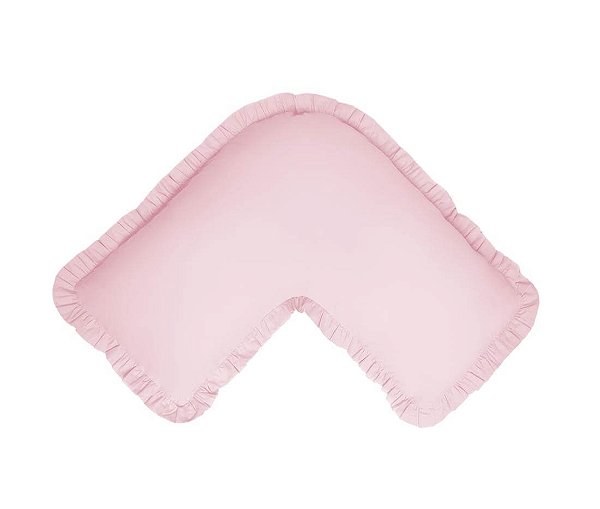 Capa Travesseiro Veet Adulto Rosa Babado Liso