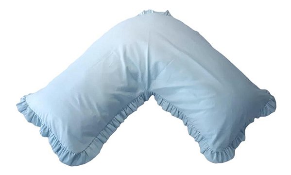 Capa Travesseiro Veet Juvenil Azul Bebê Babado Liso