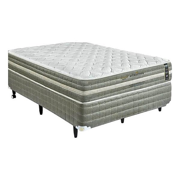 Cama Box com Colchão Solteirão Attraction King Koil - 108x198