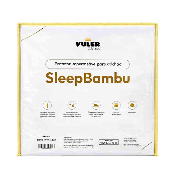 Protetor Casal Impermeável Sleep Bambu Vuler Colchões 138x188