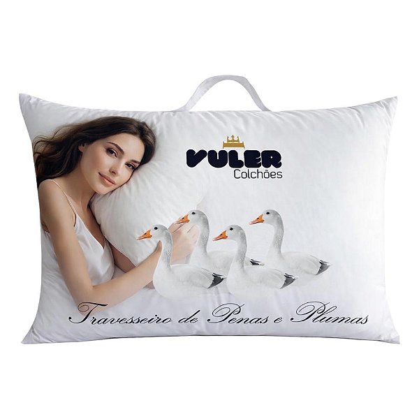 Travesseiro 100% Plumas de Ganso Vuler 50x70cm