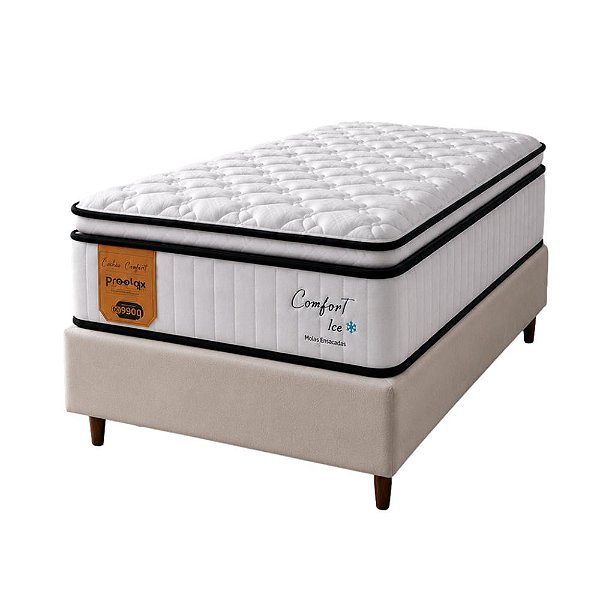 Cama Box com Colchão Solteiro Prorelax Comfort Ice 88x188 – Premium Gelado