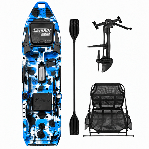 Caiaque Leader 1090 Power Drive Cadeira Padrão - Milha Náutica