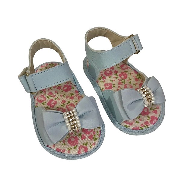 Sandália bebê menina azul claro M