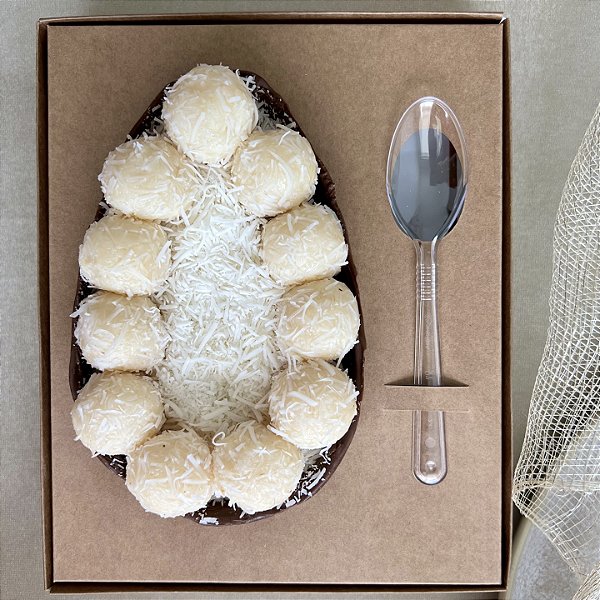 Caixa para Ovo de Colher Ajustável Kraft - Kit 5 Unidades