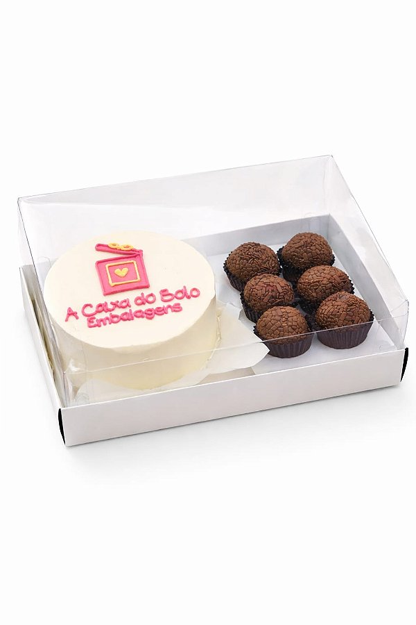 caixa para bento cake + 6 doces - kit 5 unidades