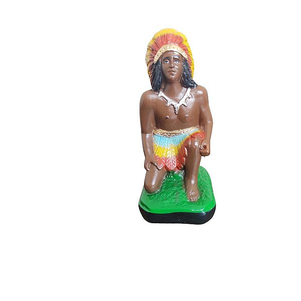 Imagem Caboclo a Batizar cocar colorido - 18cm