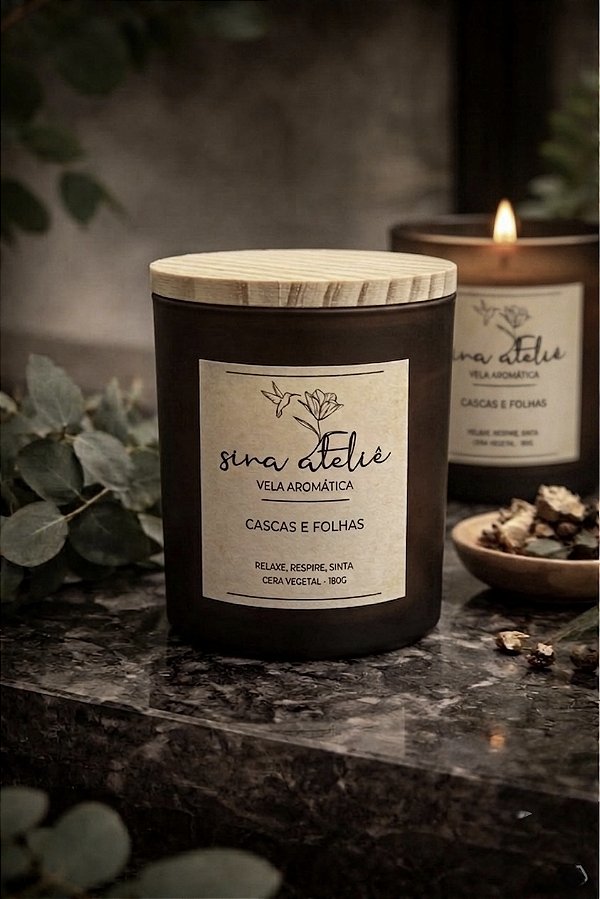 Vela Aromática Cascas & Folhas | Sina Ateliê
