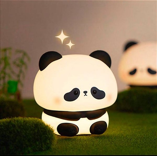 luminaria de ursinho panda em silicone