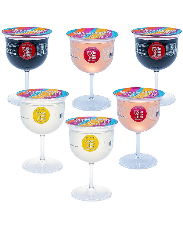 Kit 6 taças de Vintimtim Mix Suave | Vinho na Taça