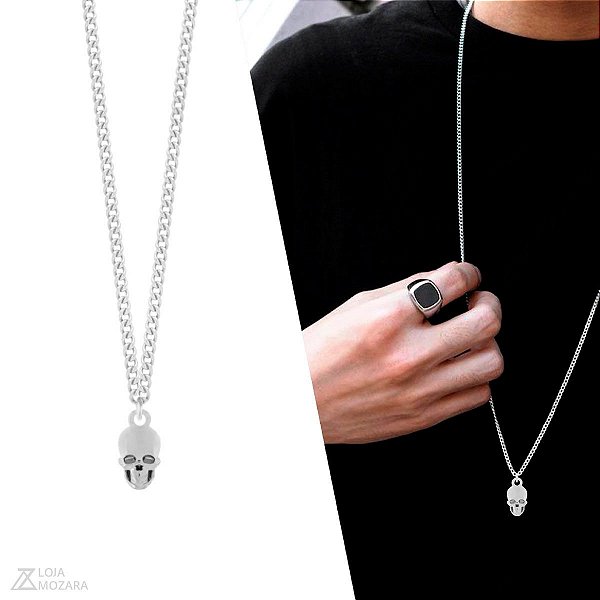 Colar Skull - Aço Inox