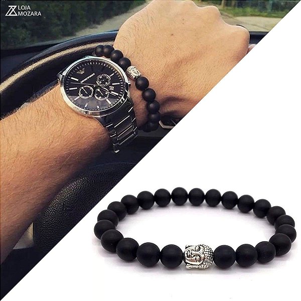Pulseira Buda - Preto Fosco