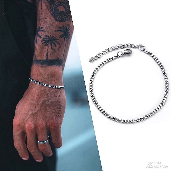Pulseira Fênix 3mm - Aço Inox Regulável