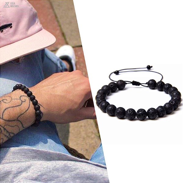 Pulseira Ajustável - Lava Vulcânica