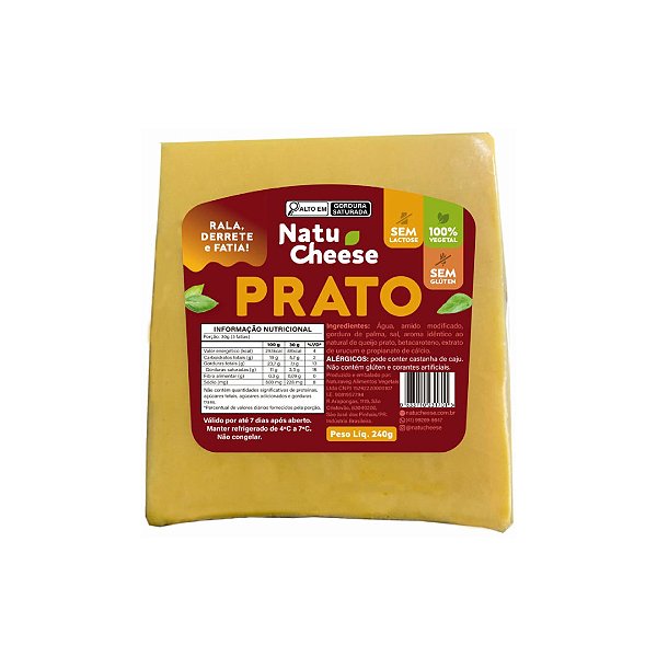 Queijo Vegetal Tipo Prato NatuCheese 240g - Sem glúten