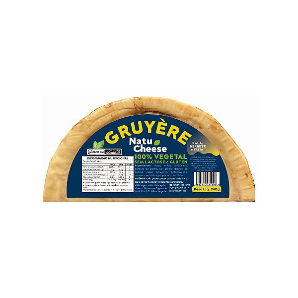 Queijo Vegetal Tipo Gruyère NatuCheese 240g - Sem glúten