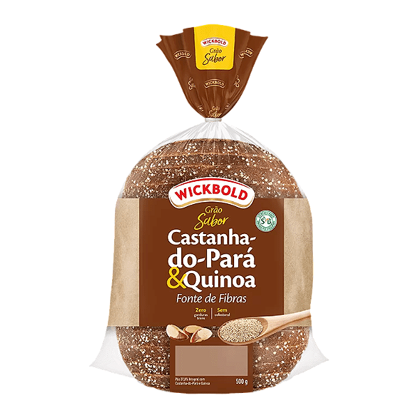 Pão de Forma Vegano Integral Castanha do Pará e Quinoa Grão Sabor Wickbold - 500g