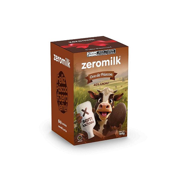 Ovo de Páscoa Vegano Sem Glúten ZEROMILK Puro 40% 160g