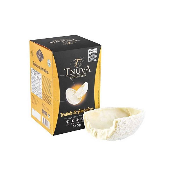 Ovo de Páscoa Vegano Sem Glúten Chocolate Branco Trufado de Amendoas 340g - Tnuva