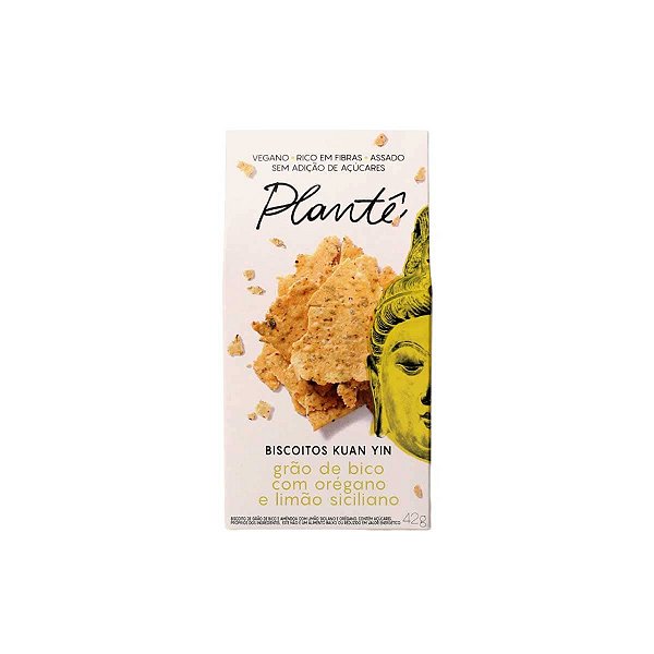 Biscoito Vegano Kuan Yin Grao de Bico com Oregano e Limao Siciliano 42g - Plantê