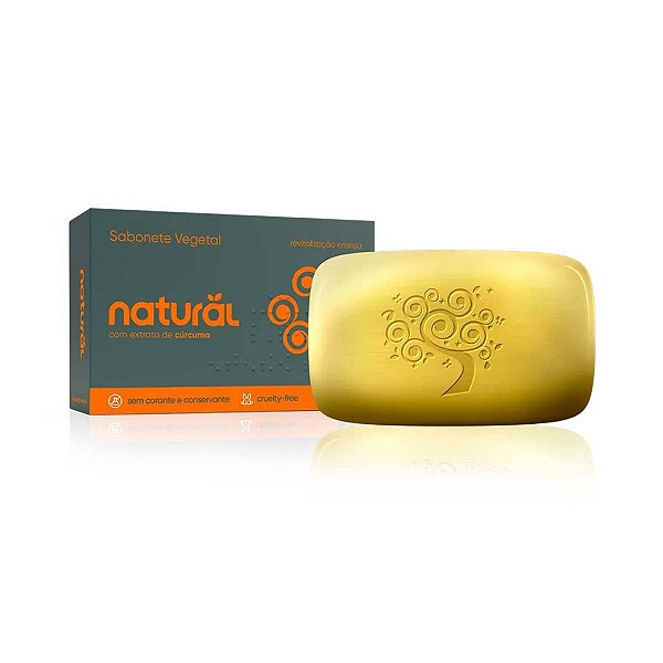 Sabonete Vegano Natural com extrato Curcuma 80g - Orgânico Natural