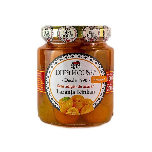 Doce Diet Vegano de Laranja Kinkan em Calda Sem Açúcar - Diet House