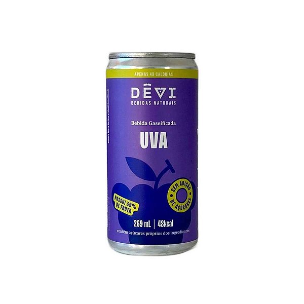Refrigerante Vegano Natural DÊVI Uva 269ml
