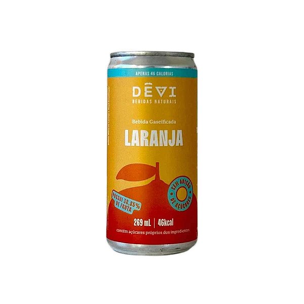 Refrigerante Vegano Natural DÊVI Laranja 269ml