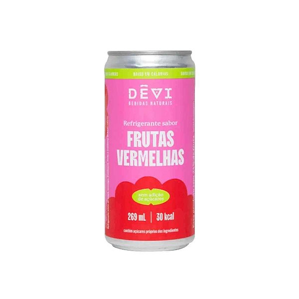 Refrigerante Vegano Natural DÊVI Frutas Vermelhas 269ml