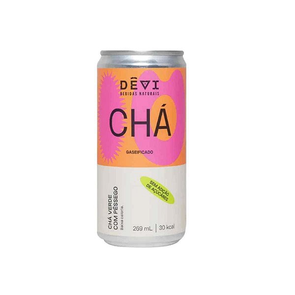 Chá Vegano Natural DÊVI Verde com Pêssego Gaseificado 269ml